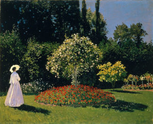 Claude Monet la dame en blanc au jardin Musée de l'Ermitage Crédit : Wikimédia Commons
