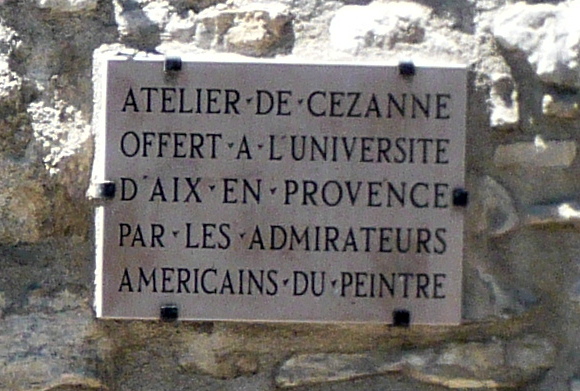 Plaque Atelier Cézanne à Aix Crédit : Wikimédia Commons